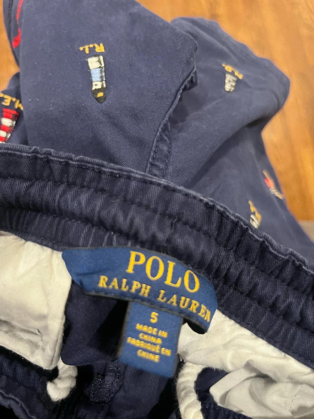 Ralph Lauren Navy Embroidered Nautical Shorts